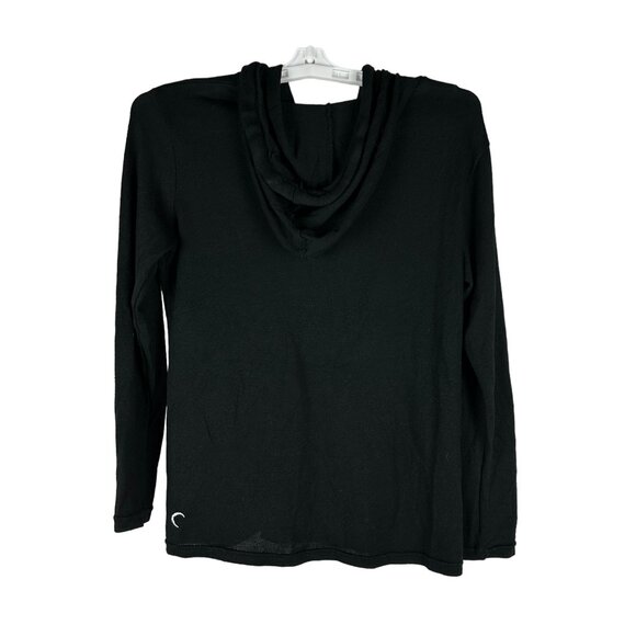 Zyia Active Boys Black Hooded Long Sleeve Top Size 10-11 Rayon & Polyester - Picture 2 of 3